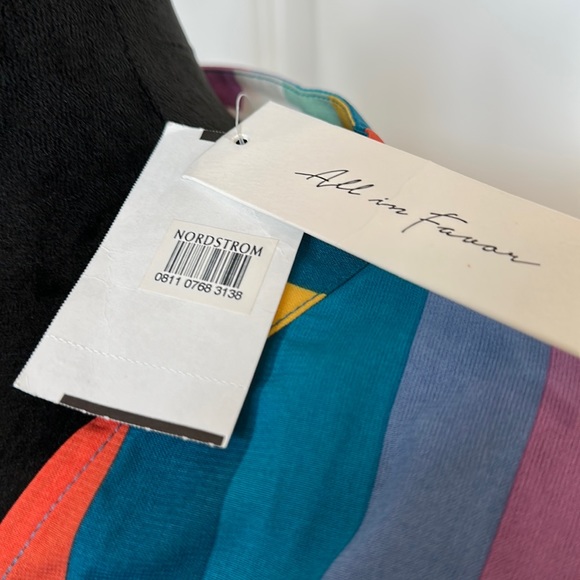 All In Favor Colorful Rainbow Light Weight Long Sleeve Dress - Picture 5 of 12